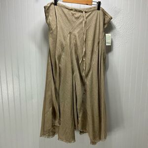 VINTAGE MAX EDITION Linen Blend Asymmetrical Boho Skirt